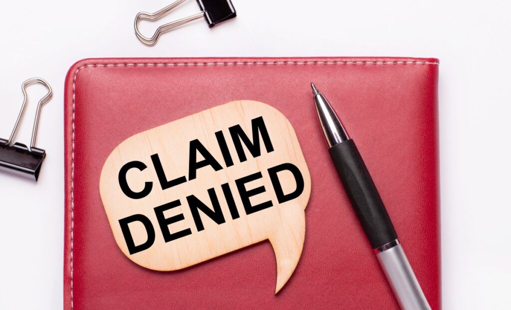 Illustration of insurance claim denied